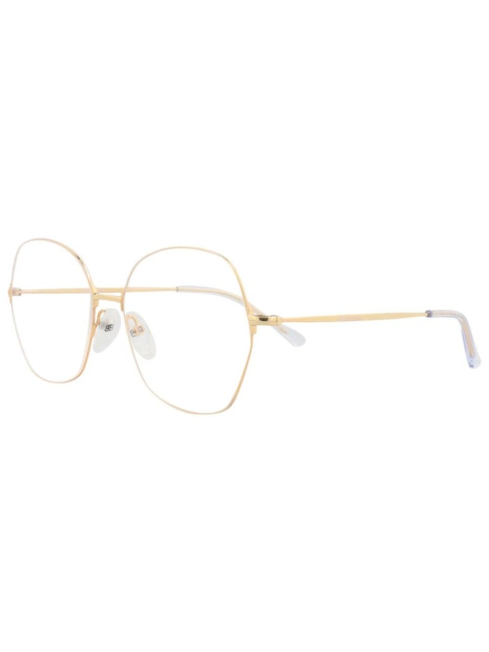 New Balenciaga Women's Eyeglasses Round Oval Metal Frame Unisex Gold Gold